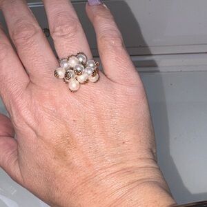 kate spade Pearl and Gold Cluster Ring